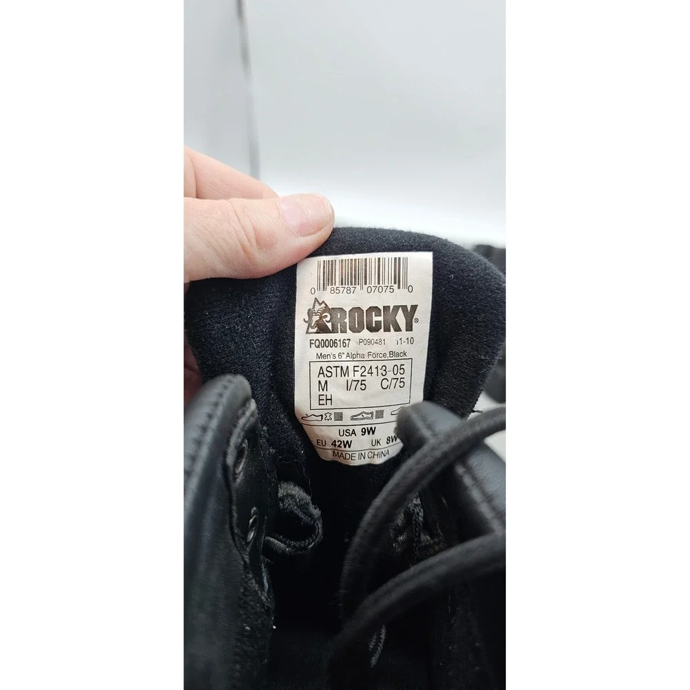 Rocky Alpha Force Mens 6 Inch Waterproof Tactical Duty Boots Black FQ0006167 9W